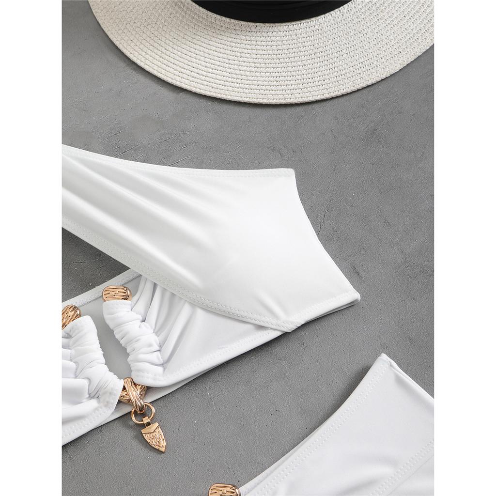 2025 Halter Cut Out High Waist Bikini Female Swimsuit Women Swimwear Two-pieces Bikini Set Padded Bather Bathing Suit Swim V6256