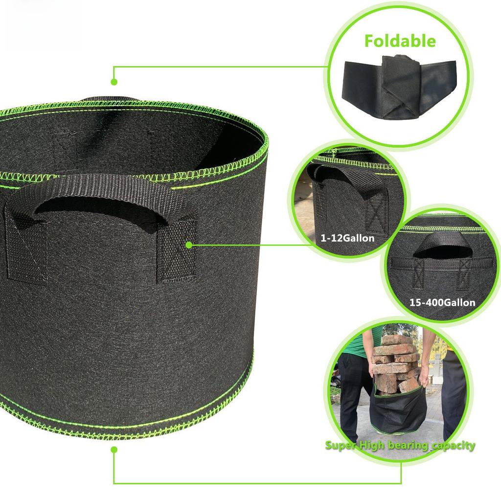 Black Non-Woven Seedling Grow Bag for Plants and Flowers