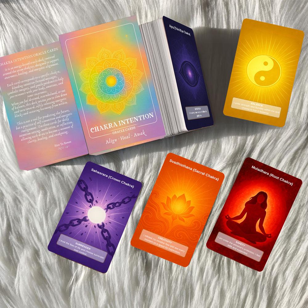 50 Card Deck Chakra Intention Oracle Cards Self-Connection Energy Adjustment Practices Borad Game