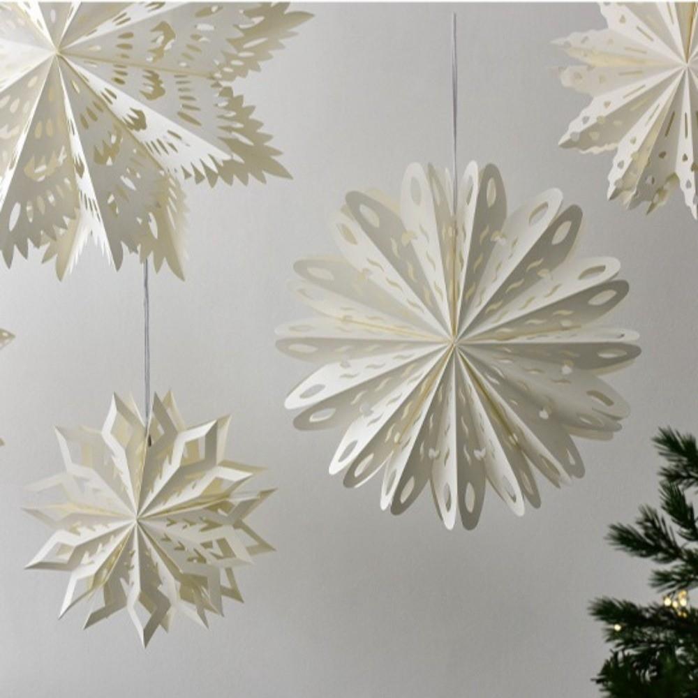 3D Hollow Out Star Paper Lantern White Star Hanging Ornaments  New Year Decor
