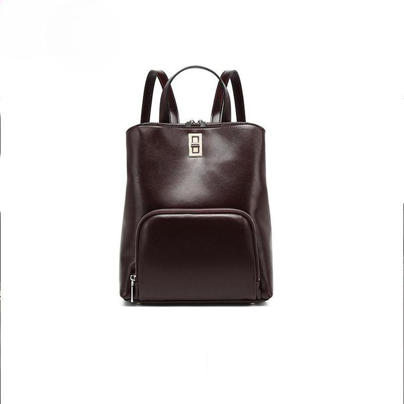 

Ручная дорожная сумка из натуральной кожи, вместительный простой рюкзак для поездок на работу, рюкзак из коровьей кожи в стиле ретро кофейный