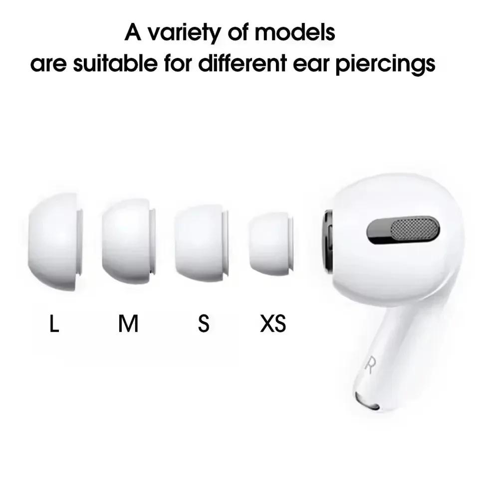 1-8 Pairs Ear Tips for Airpods Pro 3/Air Pods Pro3 with Noise Reduction Hole Non-Slip Soft Silicone Replacement Ear Tip XS/S/M/L