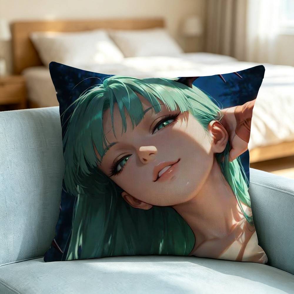 Darkstalkers Morrigan-N Aensland Pillow Case Square Double-Sided Sofa Cushion Cover Bedroom Bedside Pillow Gift