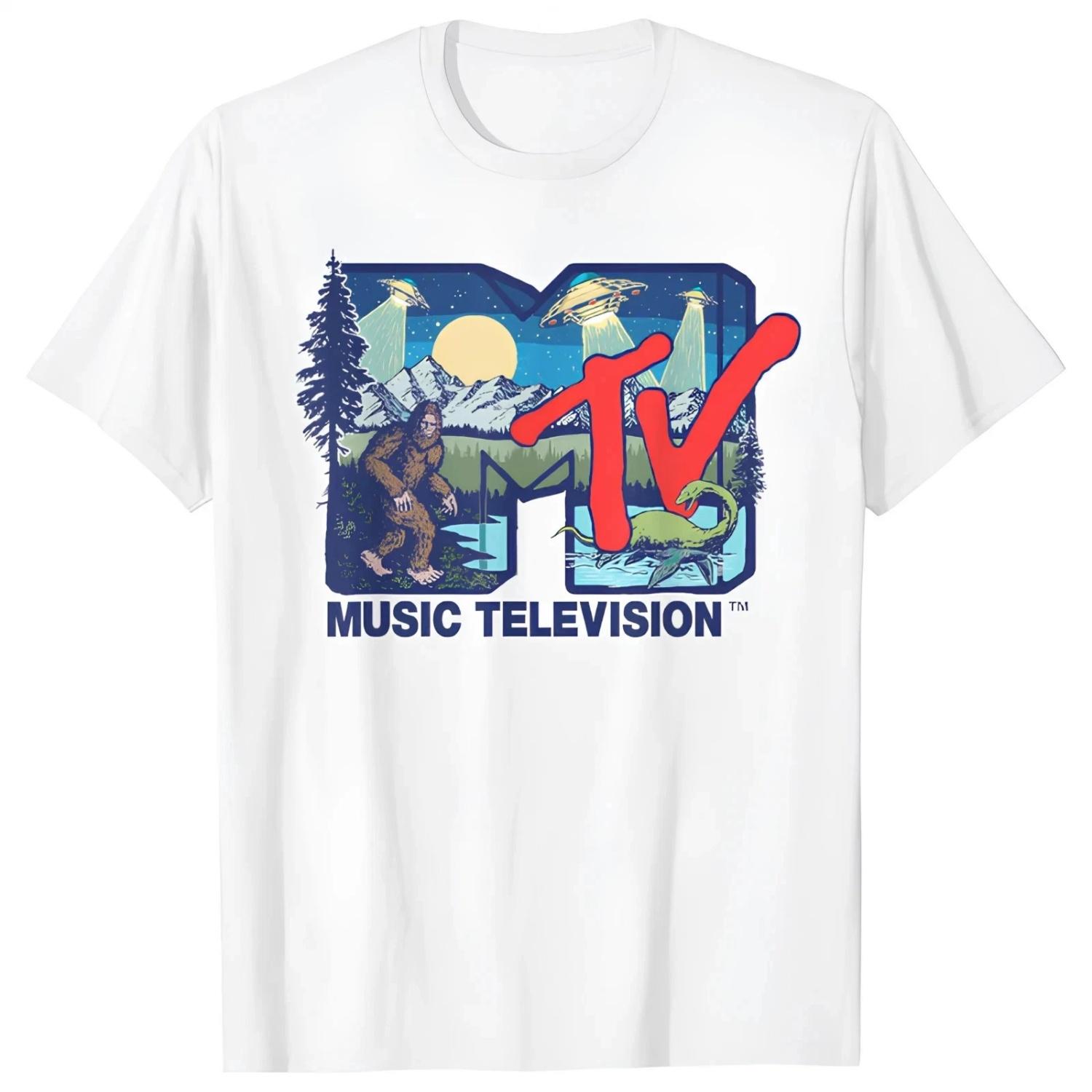 

Bigfoot Shirt MTV Mysterious Creature Logo UFO Alien Loch Ness Monster T-shirt Daily Outdoor Retro Men s and Women s T-shirt S