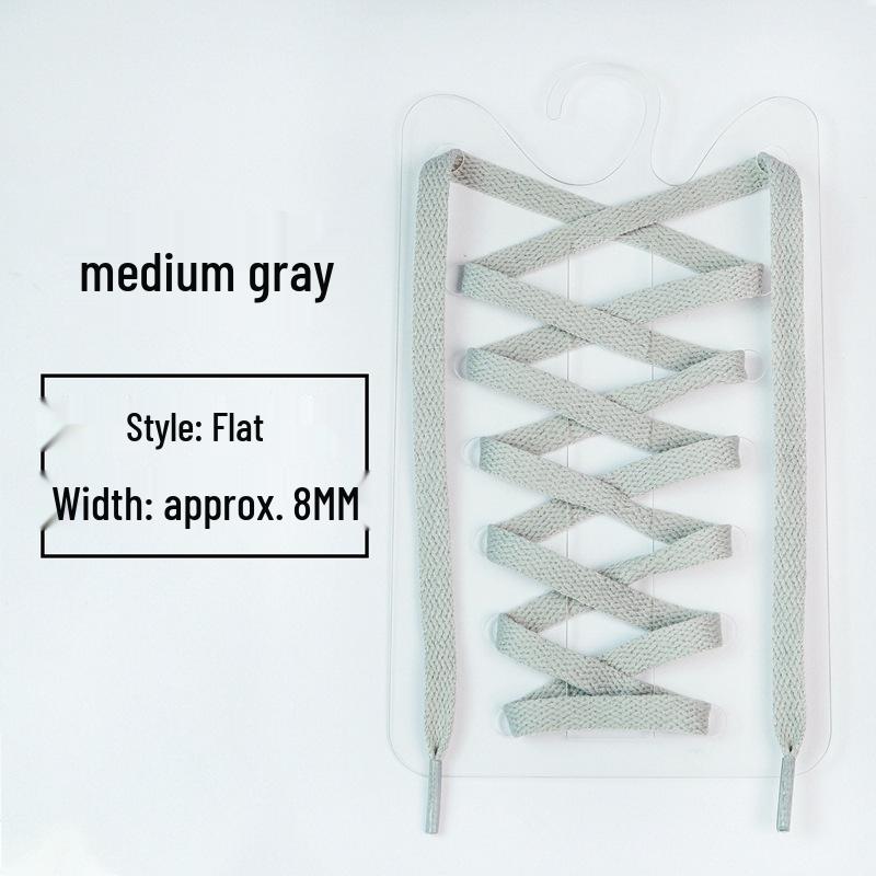 8mm Multi-Color Flat Shoelaces for Casual, Sneakers, Canvas, Basketball, and Skate Shoes (One Pair)