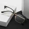 2026 new square glasses women's men's business leisure eyebrow frame glasses frame anti-blue light eye protection flat light glasses