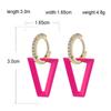 1 Pair Gold Silver Color Women Dangle Earring Geometric Triangle Painting Neon Green Fluorescent Jewelry Earring For Women Hoop