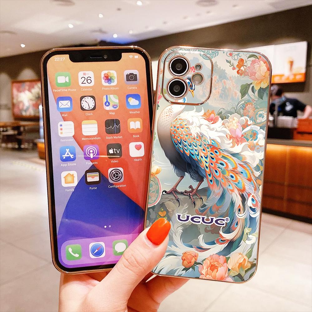 Barevné tiskové vzory Pouzdro se čtvercovým vzorem na hraně Pokovené pouzdro telefonu Luxusní pokovování měkké pouzdro na telefon pro iPhone Motorola Moto OnePlus Samsung