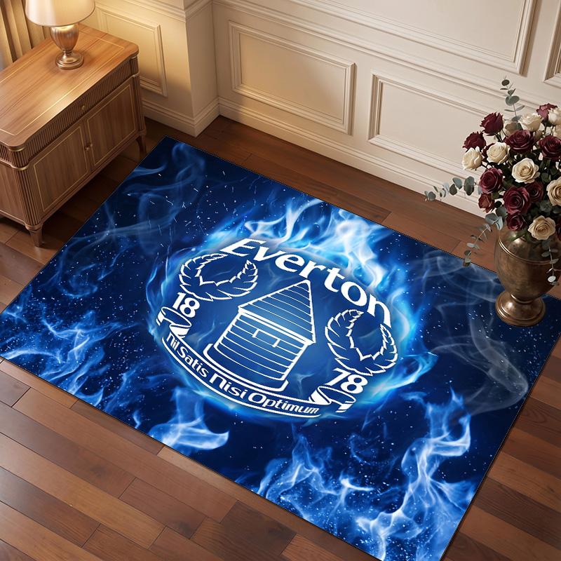 Tappeto in Velluto di Cristallo con Stampa Calcio Everton, Comodo Assorbente d'Acqua Antiscivolo Tappeto per Pavimenti Interni