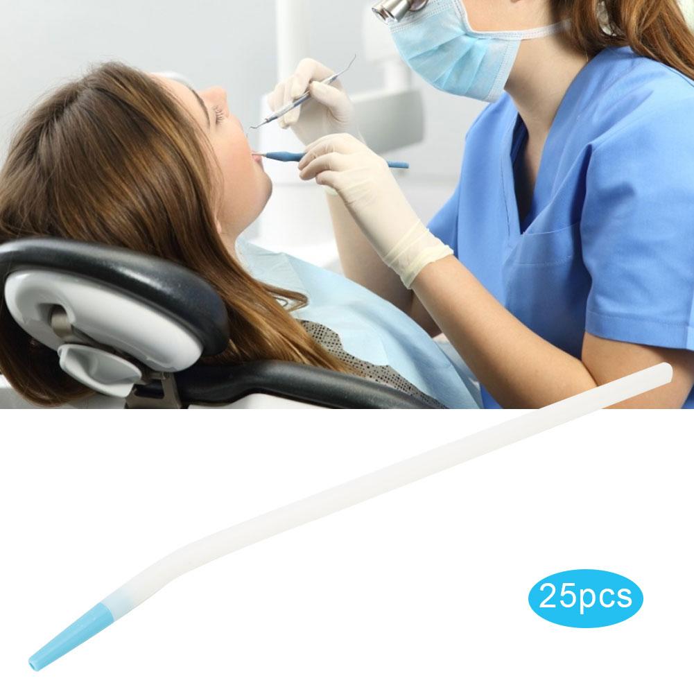 25pcs   Bag Dental Implants Surgical Bends Pipe Oral Surgery Curved Elbow Suction Straw Aspirator Tube Dentist Tool