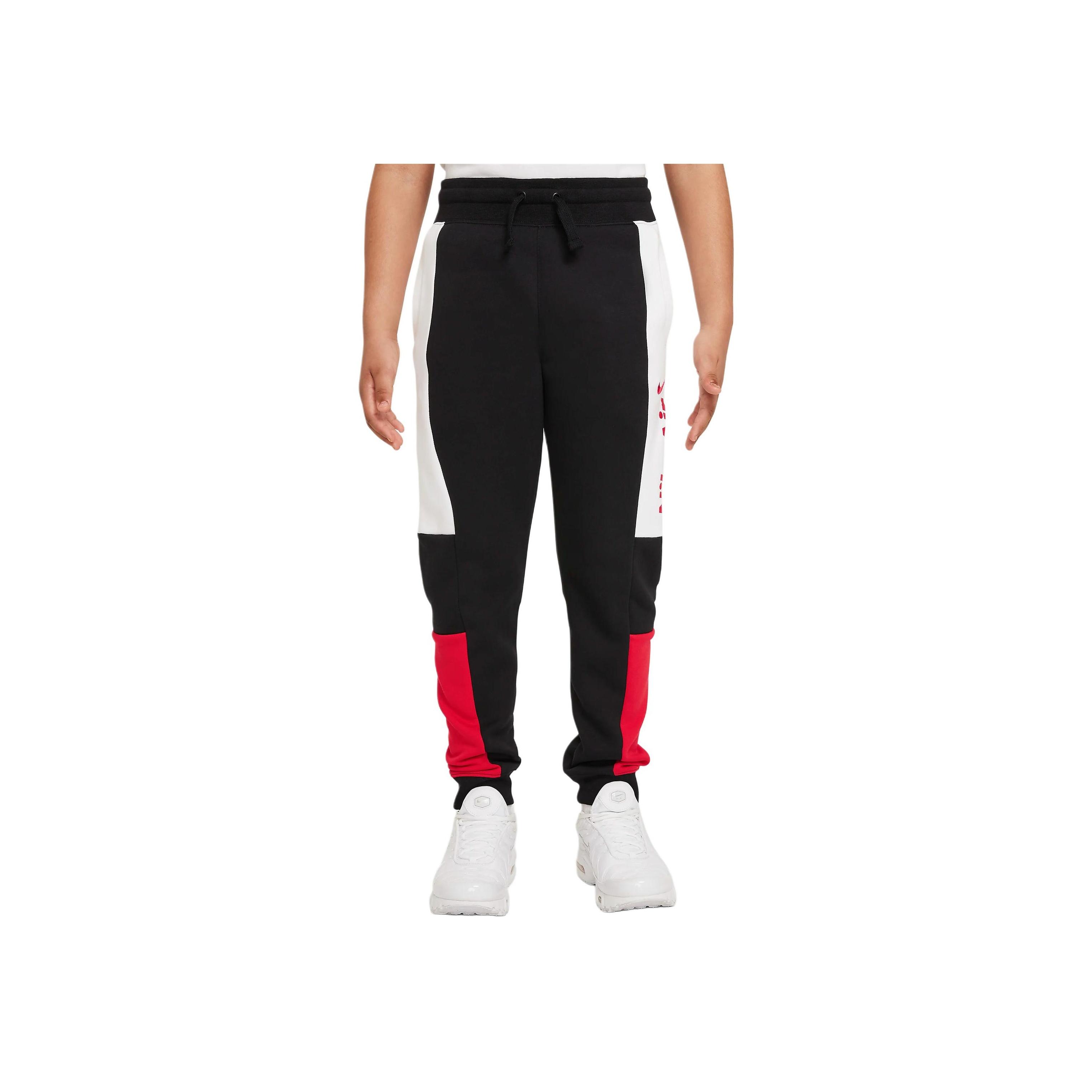 

Nike Air Comfortable Versatile Fashionable Soft Pants Kids bottoms Black White University-Red DB5483-010