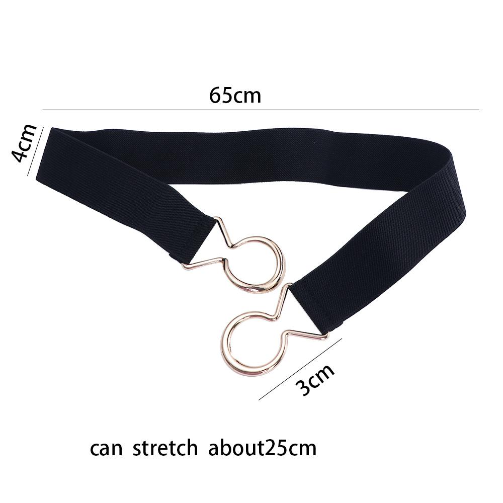 Decoration Geometric Women Waistband Gold Round Buckle Belt Female Waist Strap Elastic Waist Belt