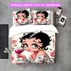 3pcs Betty Boop Duvet Cover Set for Dorm Room Guest Room Decor, Soft Breathable, Not Comforter Set