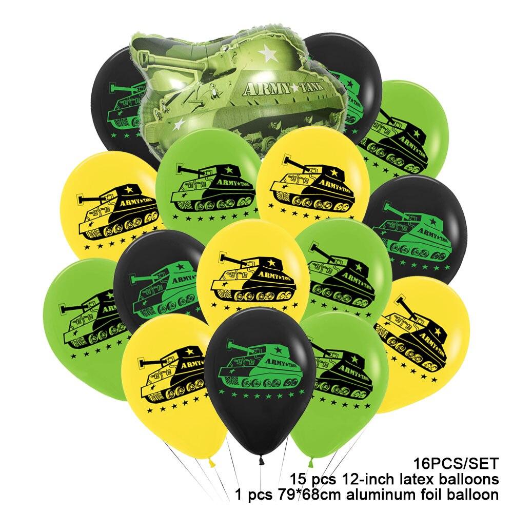 Tank Party Camouflage Latex Balloon Combo Package Military Theme Party Boy Birthday Party Decoration