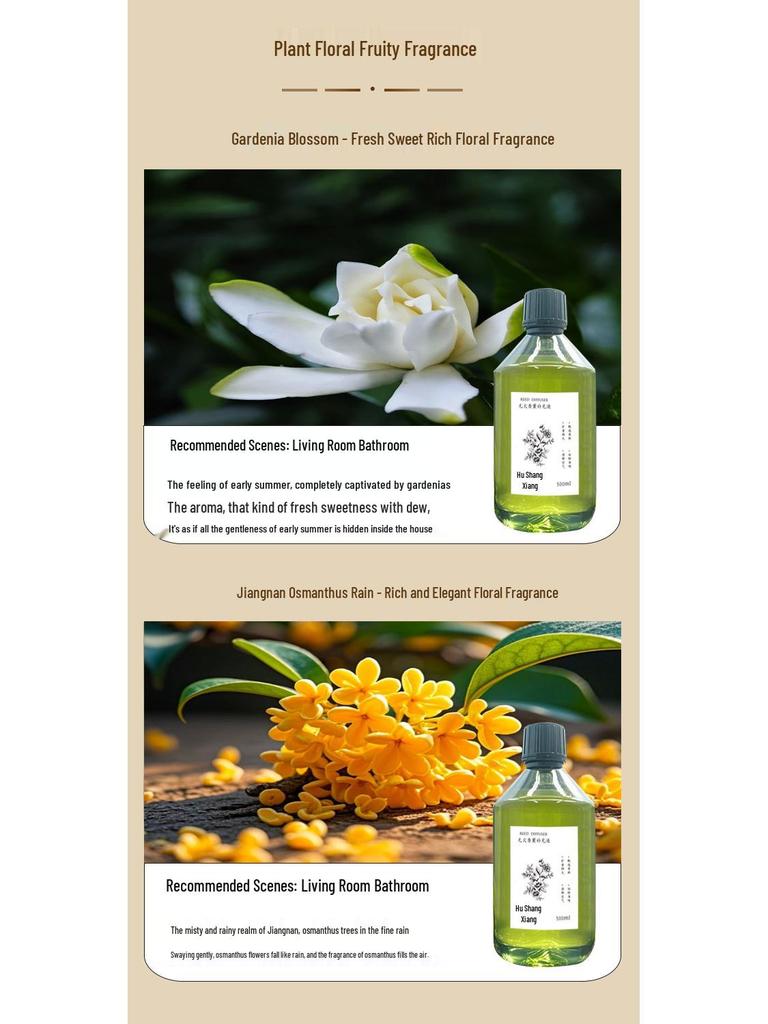 Flameless Rattan Aromatherapy Refill – Large Zen Tea Fragrance for Home/Hotel Toilets