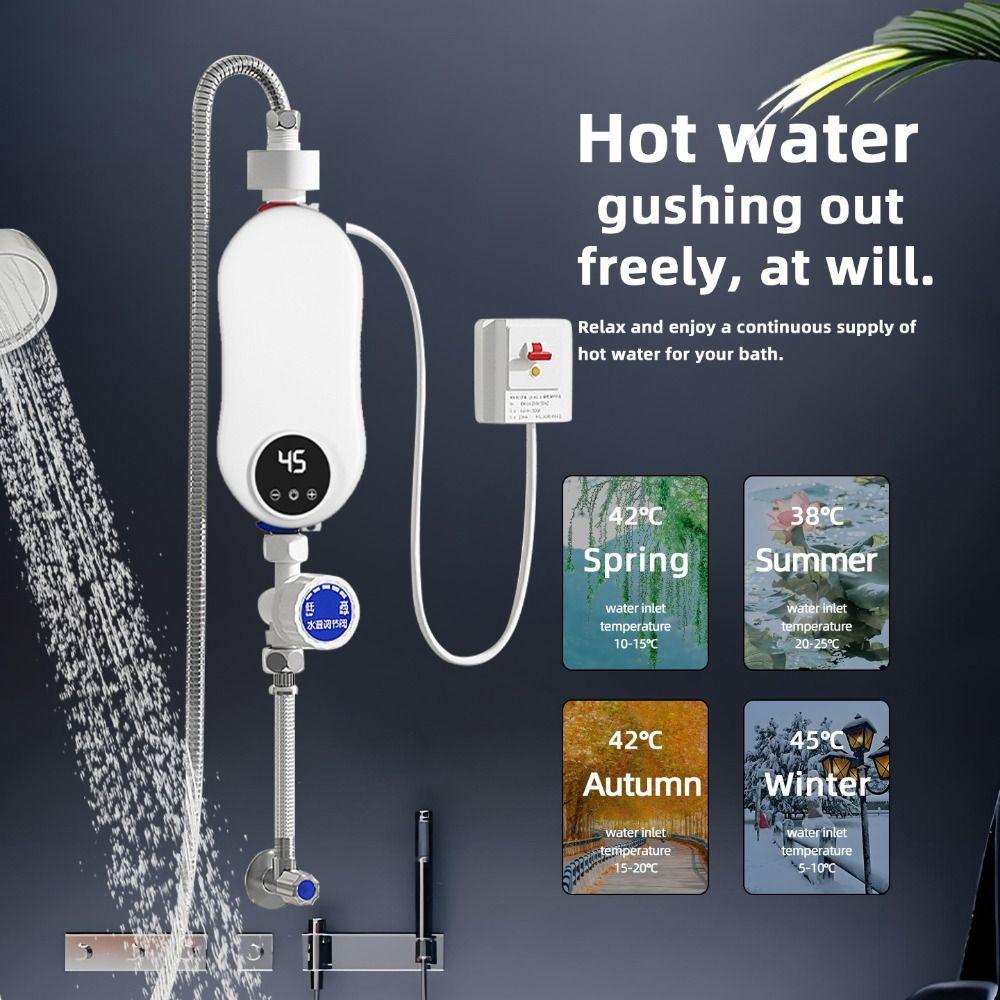 Portable Instant Tankless Water Heater Electric Hot Water Heater for UK/US/EU Household Appliance