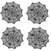 Schwarze runde Schnürsenkel-Deckchen mit Spinnennetzen Tischset für Paare und Einweihung