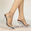 13CM Women Transparent High Heel Sandals, Thin Stiletto Platform Crystal Slippers, Sexy Nightclub Catwalk Shoes LFD-19876-1