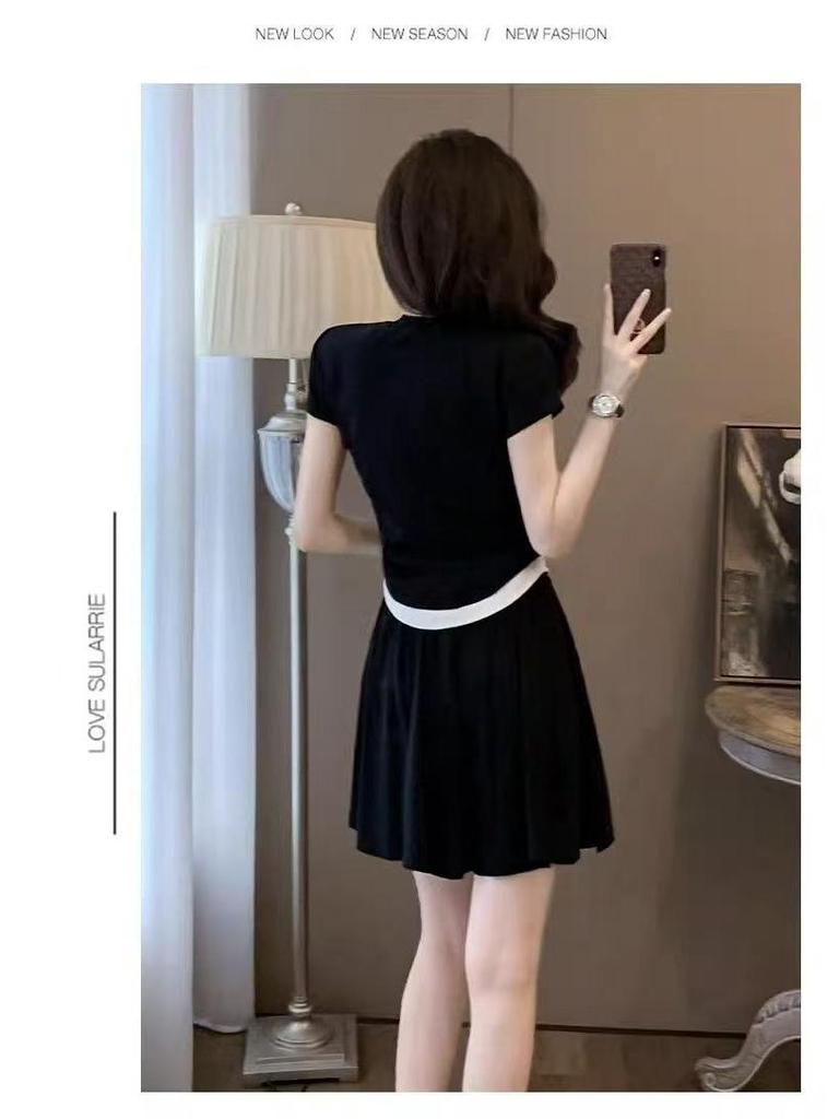 2025 Women's Summer Casual Sportswear: Short Sleeve Top & Skirt Set