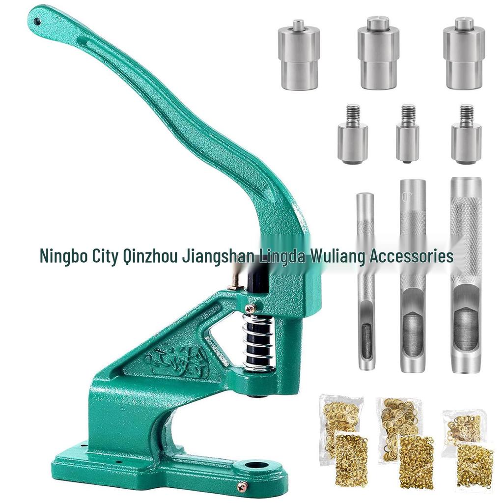 Golden Silver Eyelet Rivet Hand Press Machine Set