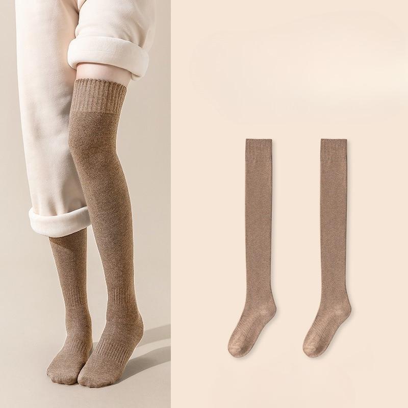Women's High Socks, Thickened and Warm Thigh Knee Pads for Autumn and Winter. Half-length Socks That Reach The Knees In Winter