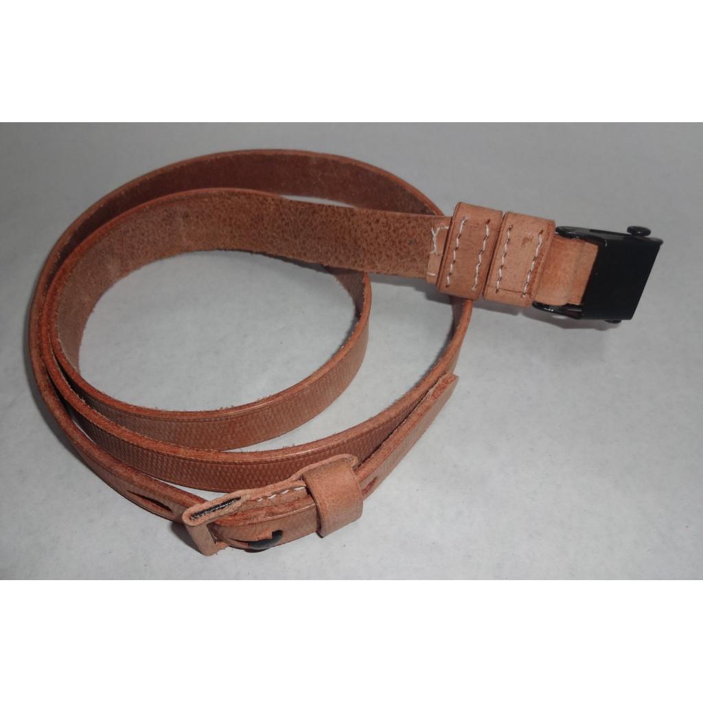 German Mauser K98 WWII Rifle Leather Sling w/Sight Hood Natural Color PP-TFEH-OJ96