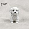 Modern Dog Ornament 3D Printed Sitting Figurine, Mini White Statue for Desk Plastic Puppy Decoration Decor, Animal Shape Home Office Bookshelf