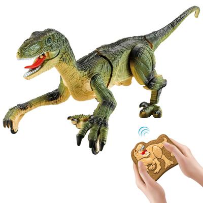 ROBOT PLAZA RC Dinosaurierspielzeug Geburtstagsgeschenk für Jungen - Beweglich, Brüllend, Brüllend, Leuchtend, Sprühend, Laufend, Kinder-