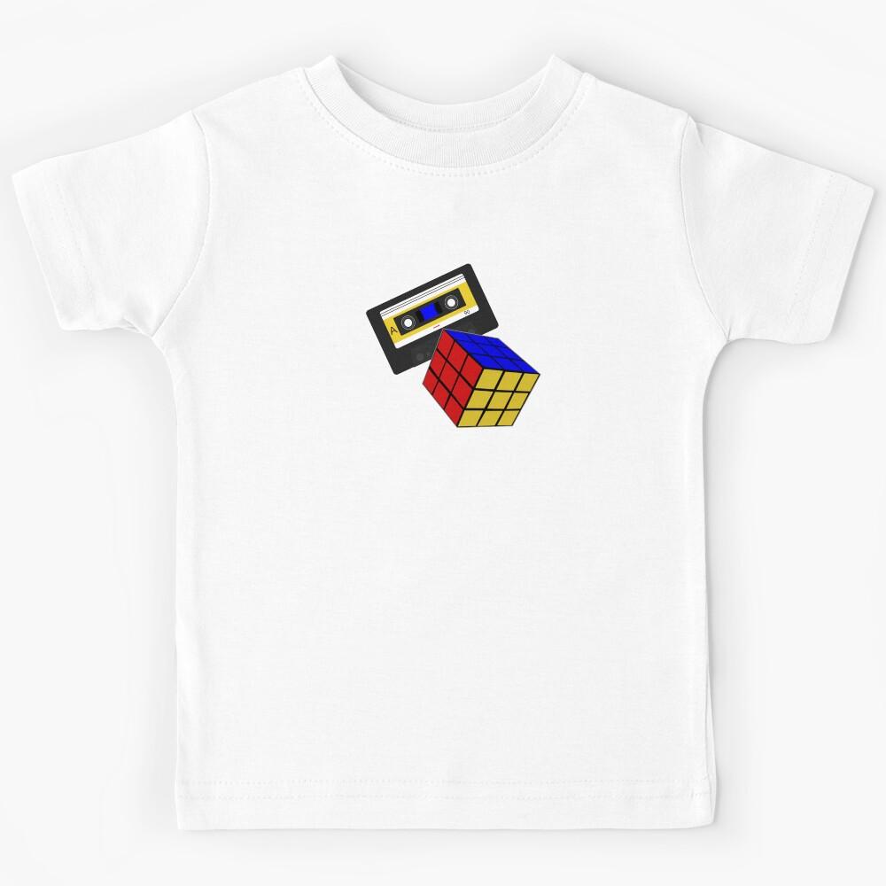 80s Rubik s cube and cassette tape Kids T-Shirt 150