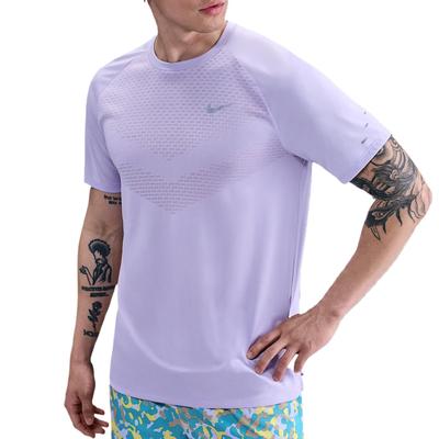 SS25 Dry Fit ADV Confortable Doux Décontracté Polyvalent Couleur Unie Logo de la Marque Manches Raglan Manches Courtes T-shirt Homme T-shirt Violet HV5204-515