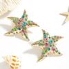Summer Vacation Wind Diamond-set Earrings Are Ok, Fashion Personality Trend Five-pointed Star Earrings, High-end Versatile Earrings