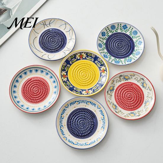 Płytka do tarcia czosnku, Ceramiczna miska do mielenia, Ręczna tarkka do imbiru i owoców, Naczynie kuchenne, Wszechstronna taca do przygotowywania, mieszania i serwowania, Nowoczesne minimalistyczne narzędzie