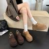European Matte Thick-soled Versatile Muffin, Small Man, Super High Heel, Boken Shoes, One Pedal, Loafers, Big Head Shoes, Women's Shoes