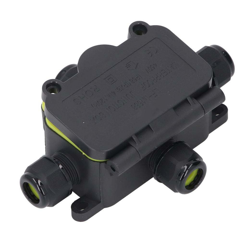 Electrical Junction Box IP68 Water Proof 4 Way Wiring Box 450V Plastic Power Cord Case for Outdoor LED Landscape