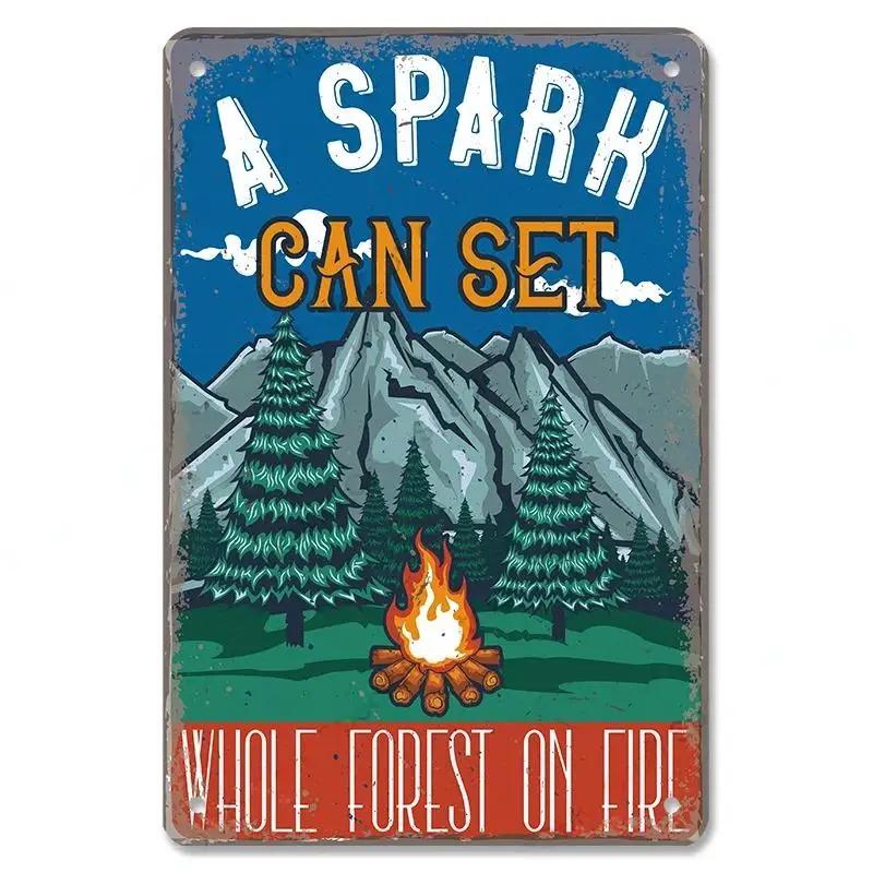 Camping  Adventure Plaques VintageMetal Tin Signs Plate Mountain Trip Campervan Tours Room Gym Sign Posters Wall Decor Travel