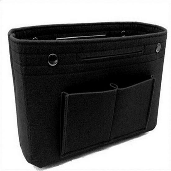 Multifunctional Women's Travel Felt Cosmetic Bag with Snap Closure, Large Capacity for Storage