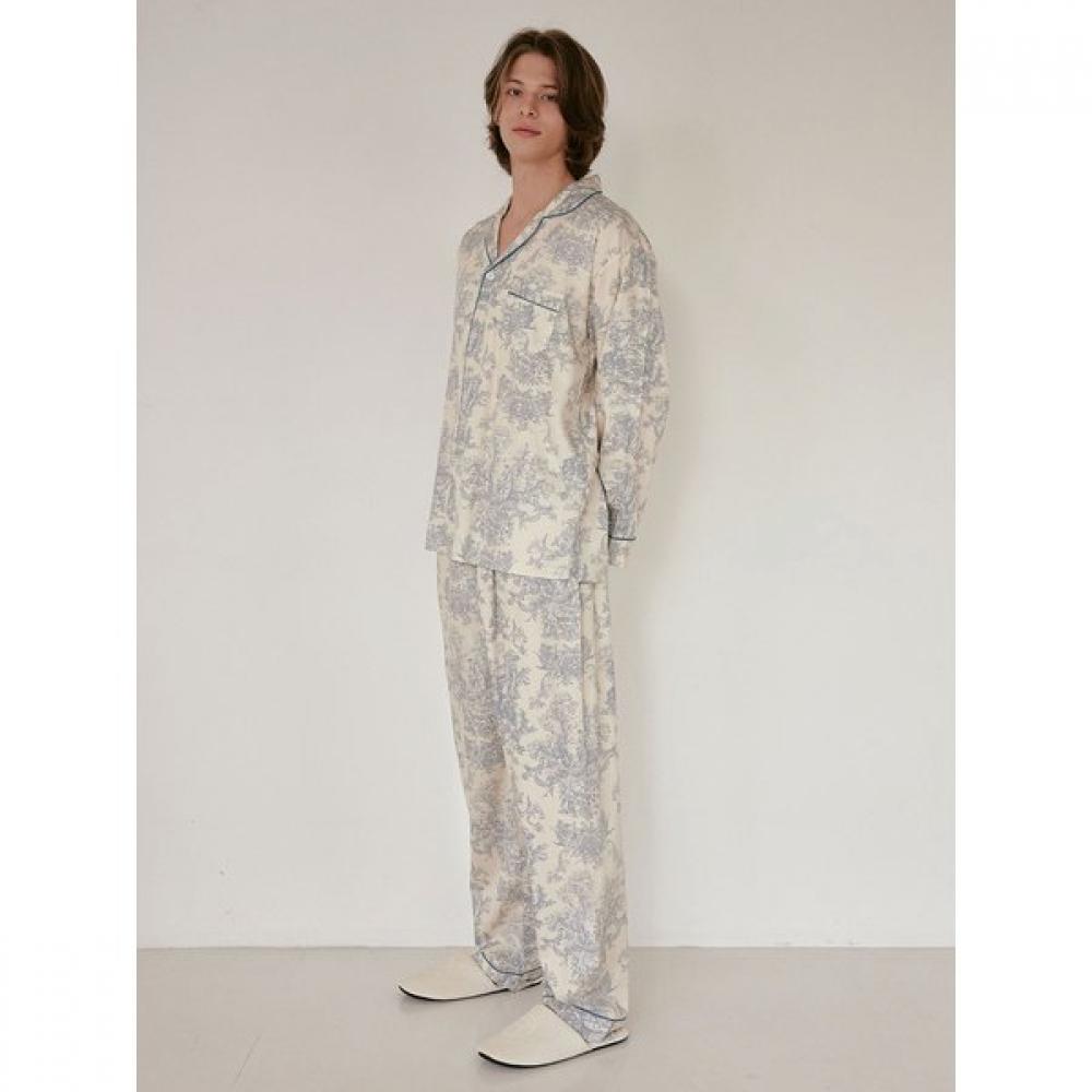 Lunaluz Men S Long Sleeve Collar Two Piece pajamaS verSailleS Model