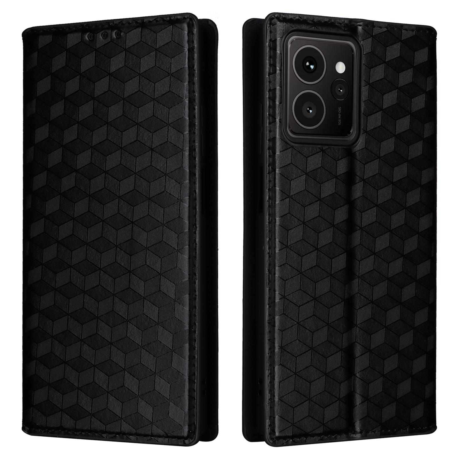 

Для HMD Skyline Гаманець Чохол Ромбоподібний Тиснений Шкіряний Чохол для Телефону Black