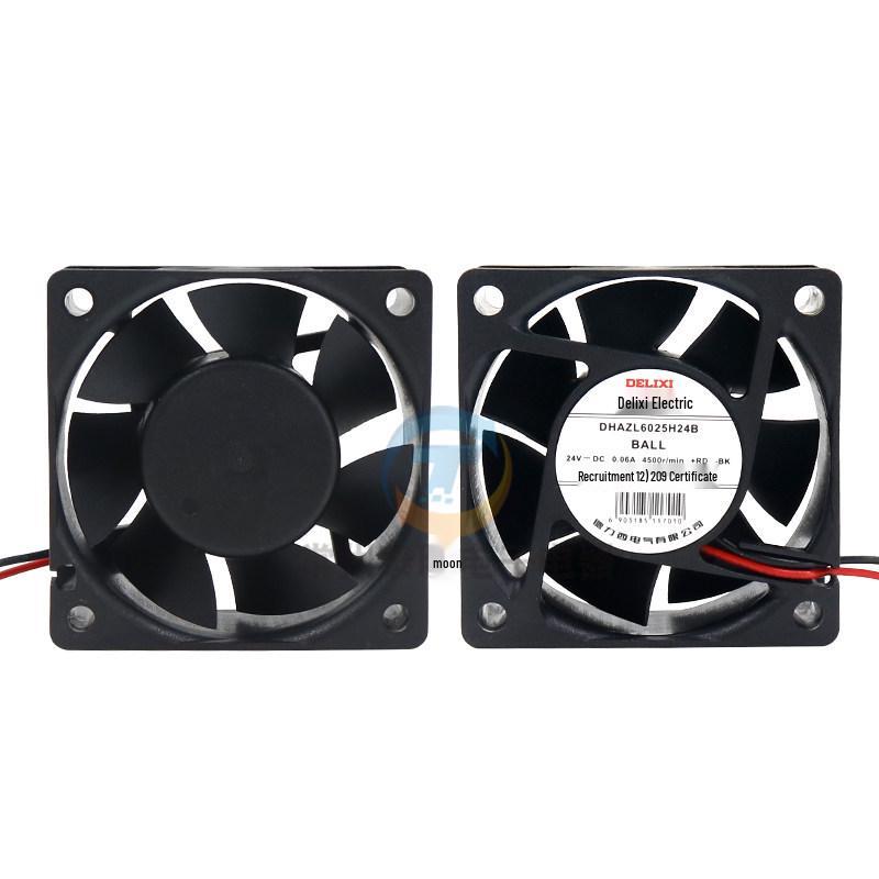 Delixi 24V DC Axial Cooling Fan for Electrical Cabinets, 60x60x25mm