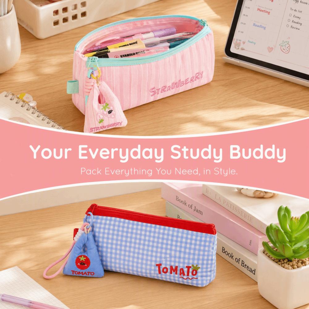 Cartoon Style Pen Bag Fruit Pattern Stationery Bag Cute Design Pencil Case Girl