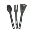 Children's 3-Piece Small Plastic Nylon Kitchenware Set: Slotted Spoon & Fork for Portable Travel & Camping