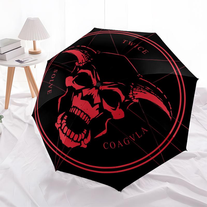 Twice Solve Coagula: Devil Skull Graphic DesignUmbrella, Portable 3-Fold Compact Umbrella,Christmas Gift ES520