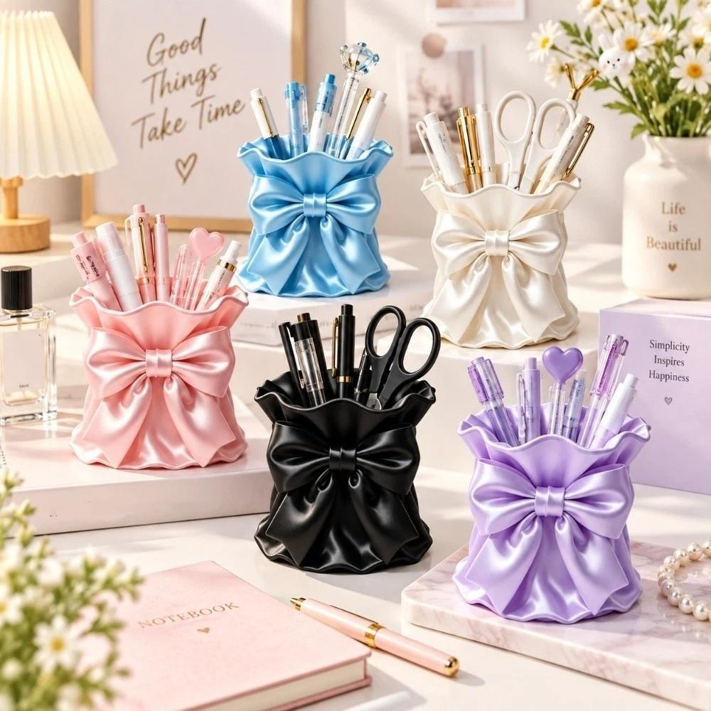 Multi-function Bowknot Storage Box 3D Printed Makeup Brush Storage Case Desktop Organizer  Student