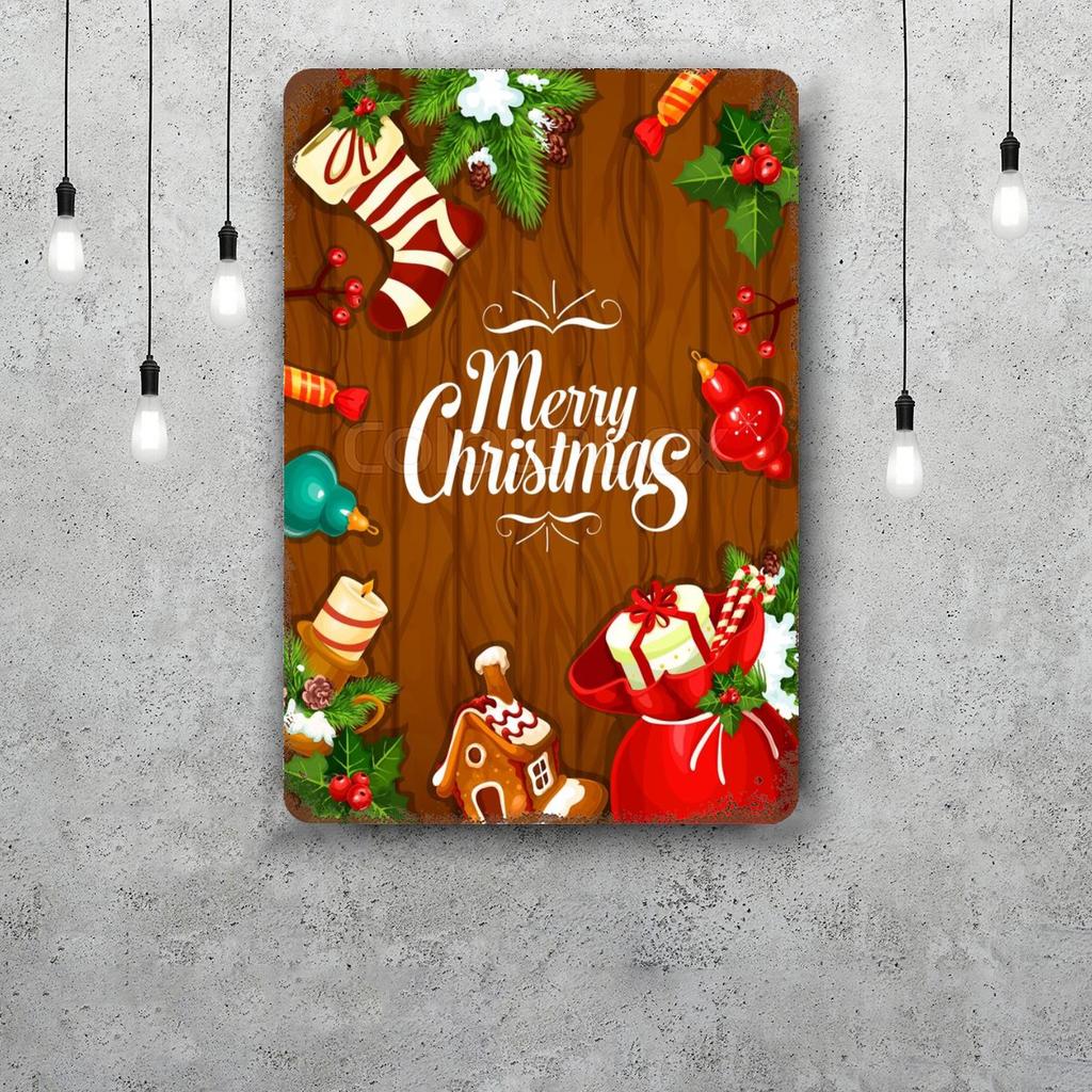 merry christmas Funny Bar Metal Sign Retro Plaque Vintage Sign Alcohol Drinker Pub Club Man Cave Kitchen Wall Decoration