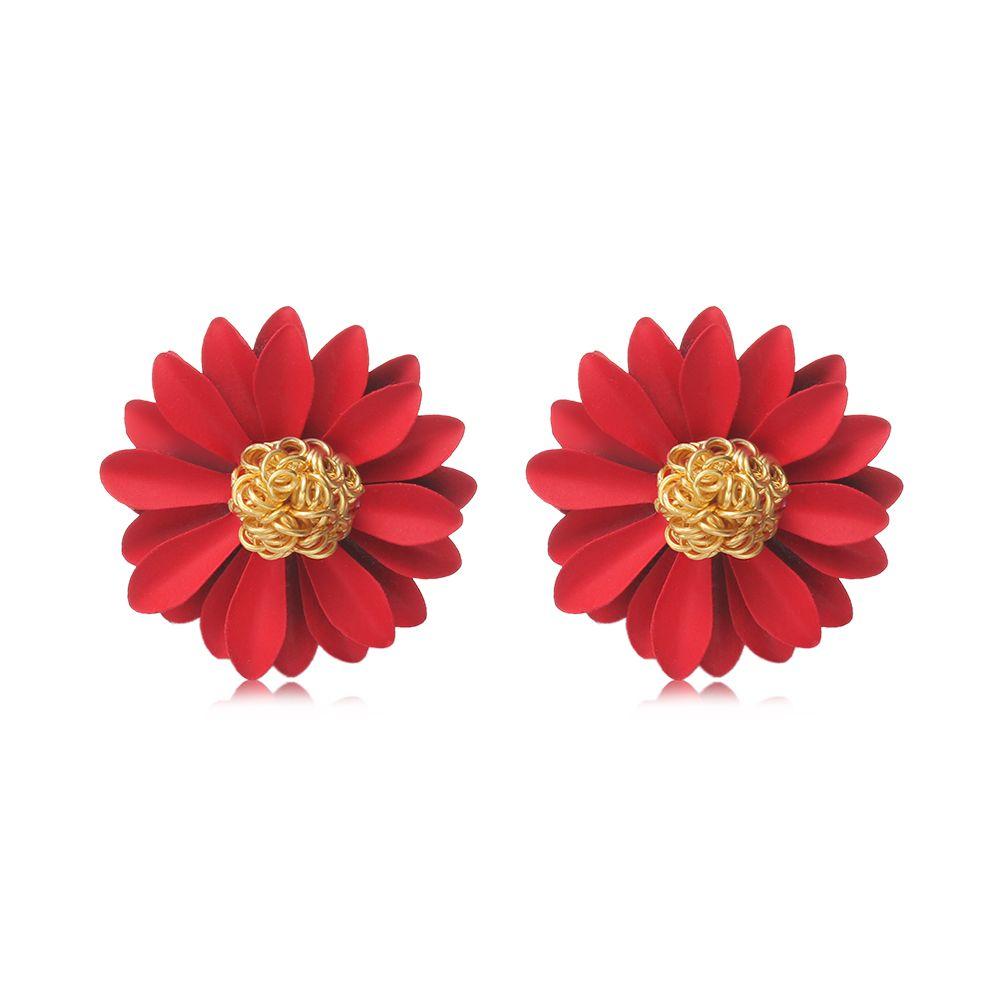 Women EarDrop Elegant Temperament Big Flower Ear Stud Earrings Charm Jewelry