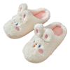 Cute rabbit cotton slippers piled thick bottom cotton mop home slippers autumn and winter 2025 new fluffy slippers