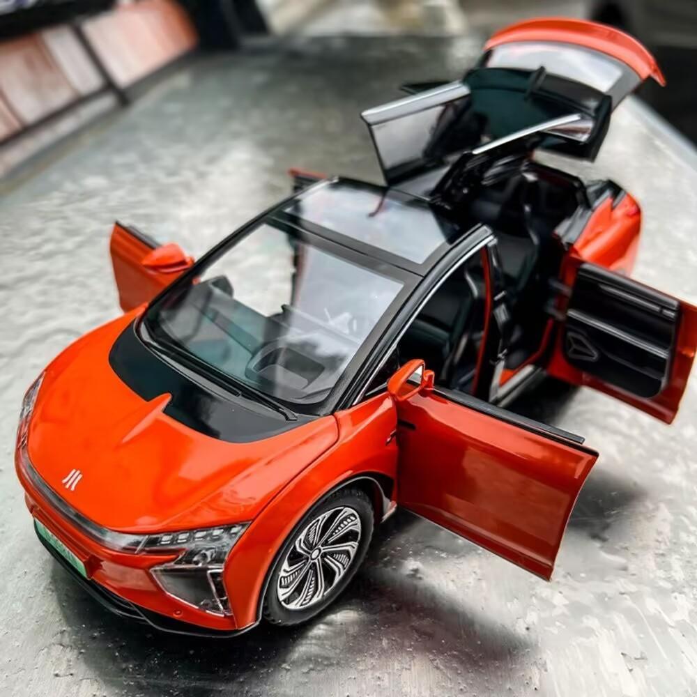 1:24 Hiphi X SUV Legierung Elektroauto Modell Diecasts Metall Elektrofahrzeuge Auto Modell Simulation Ton und Licht Kinderspielzeug Geschenk