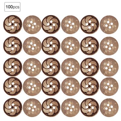 14-15mm 100pcsbag 4-Holes Round Buttons Sew Tools Accessories Handmade Crafts DIY Wooden
