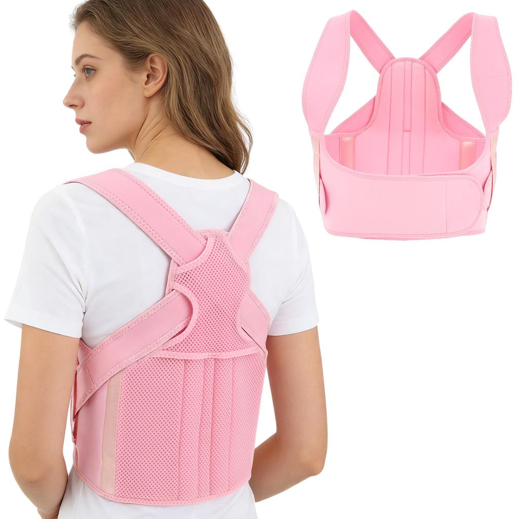 1Pc Back Brace Posture Corrector Adjustable Comfortable Posture Corrector Neck Shoulder Back Straightener for Men and Women Work