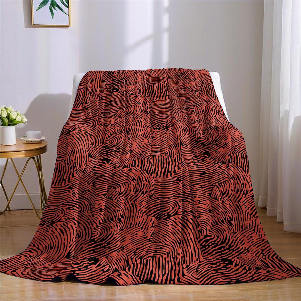 Crimson Wave Flannel Blanket Warm Soft Halloween Christmas Couch Warm Cozy Decorative Decor Gift for All Season